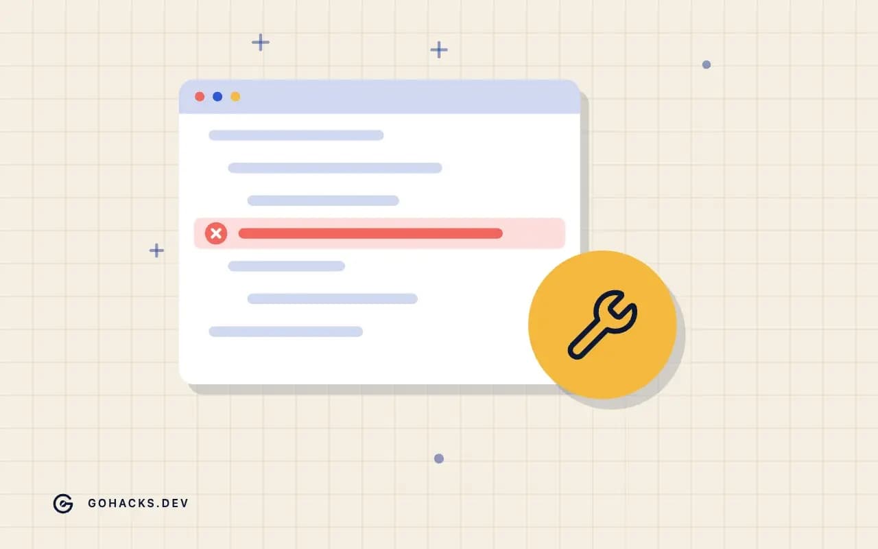 Flat illustration of a log with a failing line and a wrench.