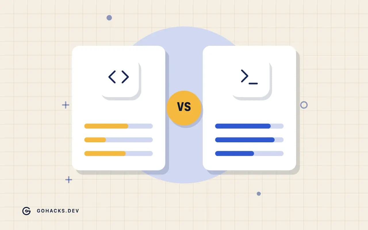 Flat illustration of two options weighed side by side.