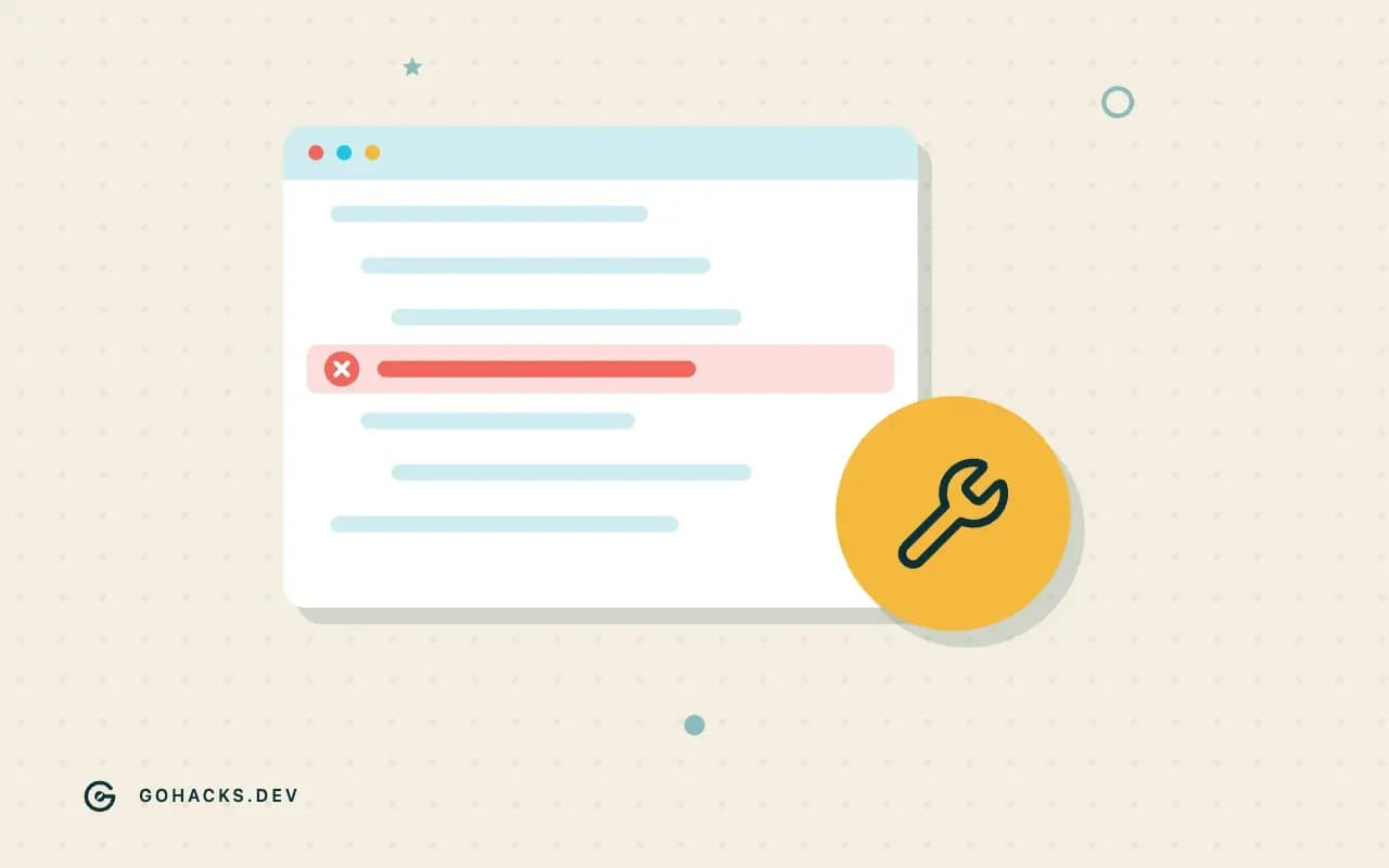 Flat illustration of a log with a failing line and a wrench.