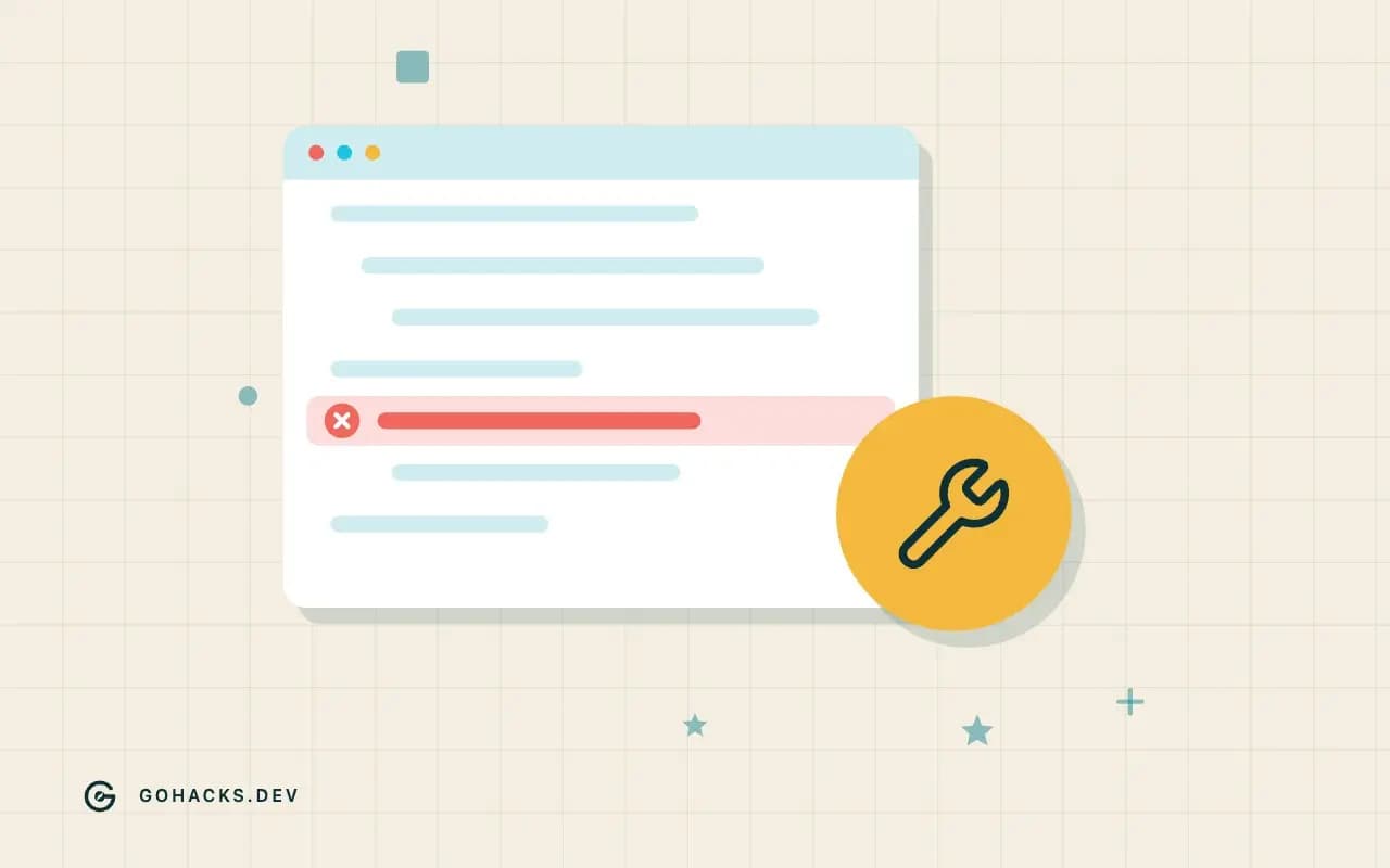 Flat illustration of a log with a failing line and a wrench.