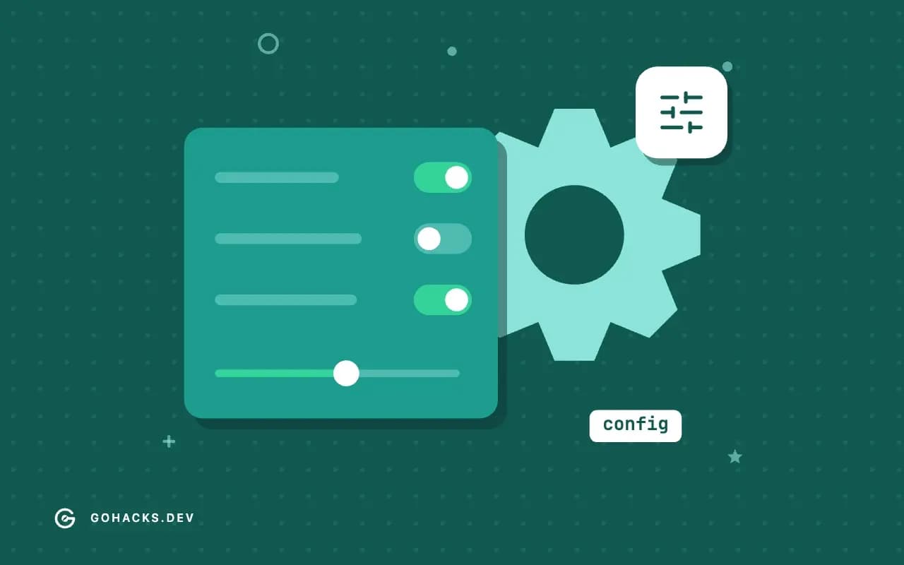 Flat illustration of settings switches, a slider and a gear.