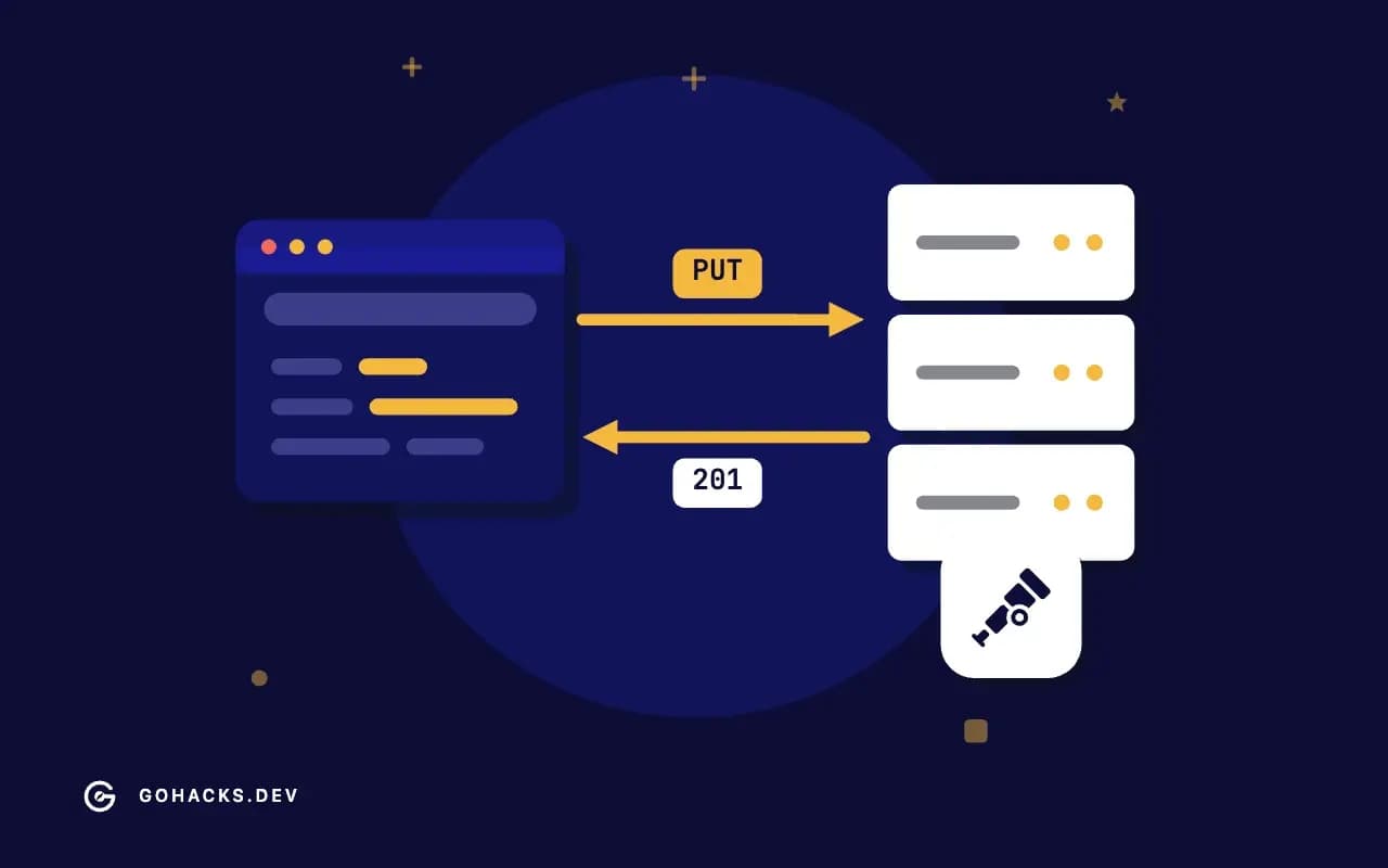 Flat illustration of a browser and a server trading a request and a response, with the OpenTelemetry logo.